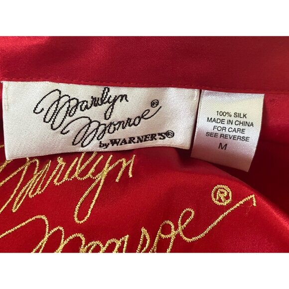 Vintage Marilyn Monroe By Warners 100% Silk Red Robe Pajama Women's‎ Medium NWOT - Picture 9 of 16
